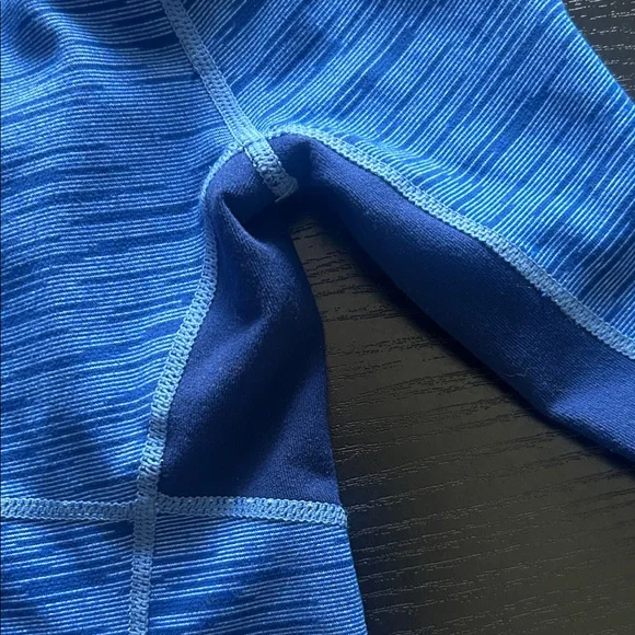 Zella Blue Striped Long sleeve Pullover Shirt with half zipper. - Picture 11 of 12